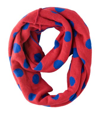  Beyaz arka plan üzerinde izole eşarp. Ben eşarp eşarp üstten görünüm kırmızı