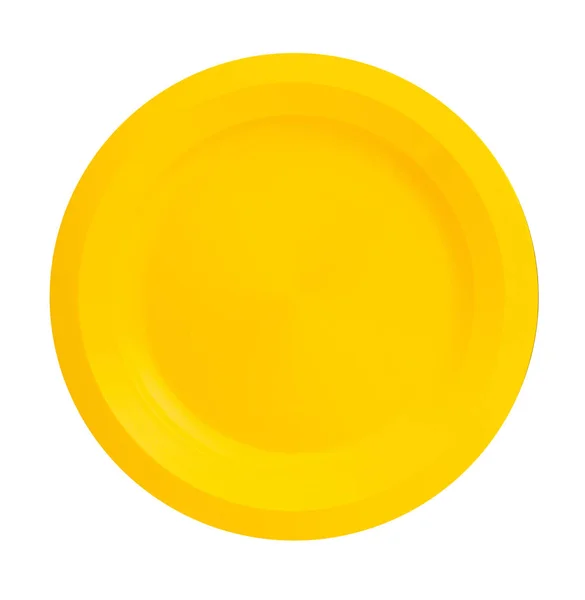 Placa aislada sobre fondo blanco. placa vista superior .yellow pl — Foto de Stock