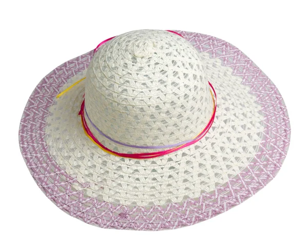 Cappello da spiaggia con scatole isolate su sfondo bianco — Foto Stock