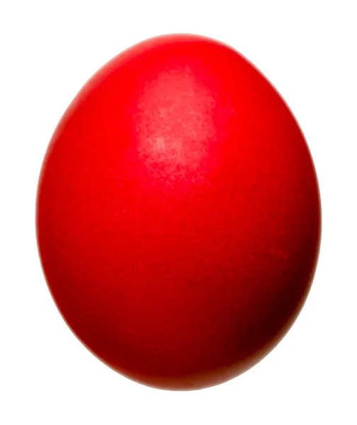 Uovo di Pasqua isolato su sfondo bianco. Uovo di Pasqua colore rosso. E. — Foto Stock