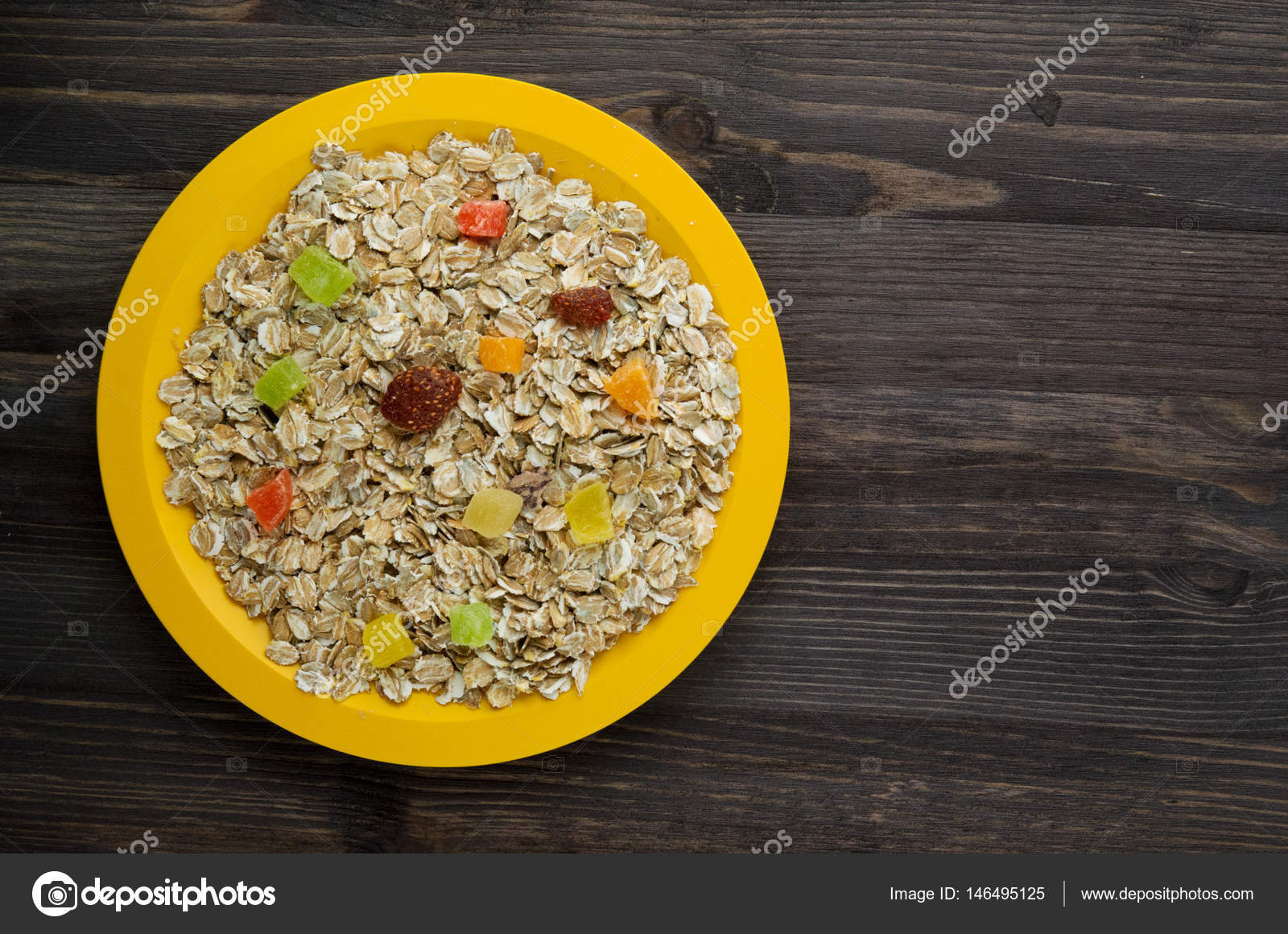 Muesli with dried fruit (strawberries, grapes, kiwi, peach). m Stock