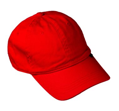  Beyaz arka plan üzerinde izole şapka. Bir visor.red şapka şapka