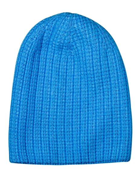 Kvinnors hatt. Stickad mössa isolerad på vit background.blue hatt — Stockfoto