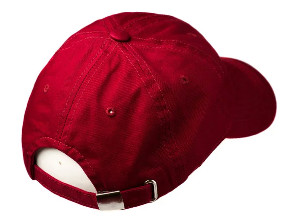 ΚΓΠ που απομονώνονται σε λευκό φόντο. καπάκι με ένα γείσο. κόκκινο καπάκι — Φωτογραφία Αρχείου