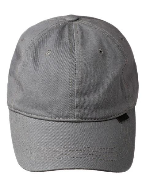 Cappello isolato su sfondo bianco. Cappello con visiera. cappello grigio — Foto Stock