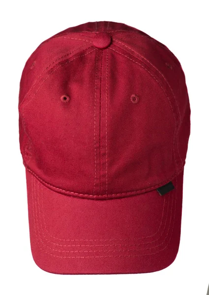 Mössa isolerad på vit bakgrund. Hatt med en visor .red hatt — Stockfoto