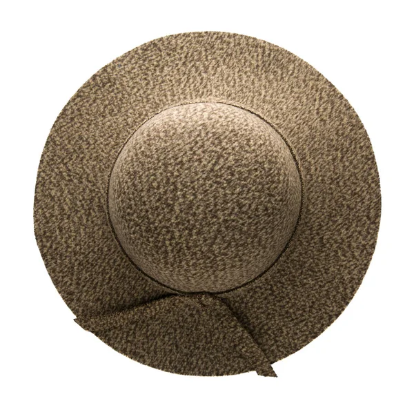 Kapelusz Fedora. kapelusz na białym tle na białym tle .brown kapelusz — Zdjęcie stockowe