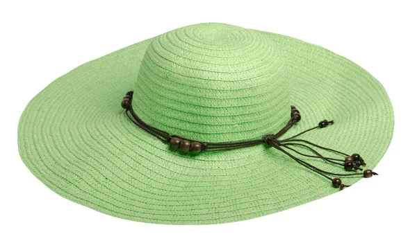 白い背景で隔離の女性の帽子。女性のビーチの帽子。gr — ストック写真