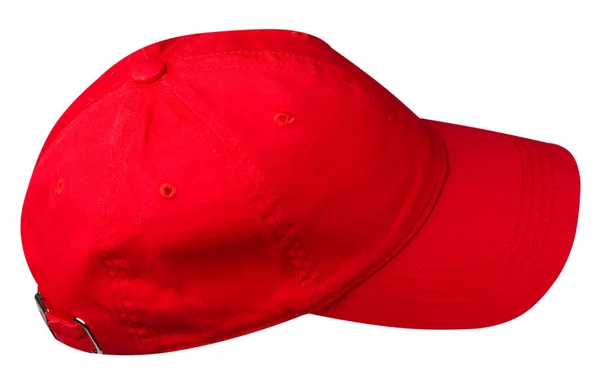 Tapa aislada sobre fondo blanco. gorra con visera. tapa roja — Foto de Stock