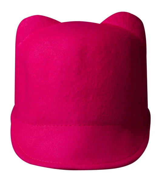 페도라 모자입니다. 백색 background.red 모자에 고립 된 모자 — 스톡 사진