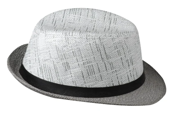 Hatt med en brädden .hat isolerad på vit background.gray hatt — Stockfoto