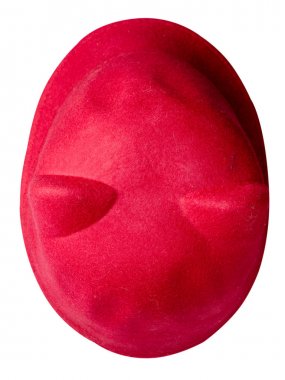   Fedora şapka. Beyaz arka plan kırmızı şapka izole şapka