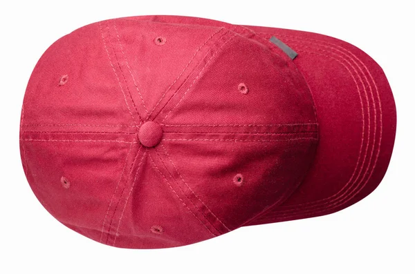 Спортивна шапка ізольована на білому тлі. червона шапка — стокове фото