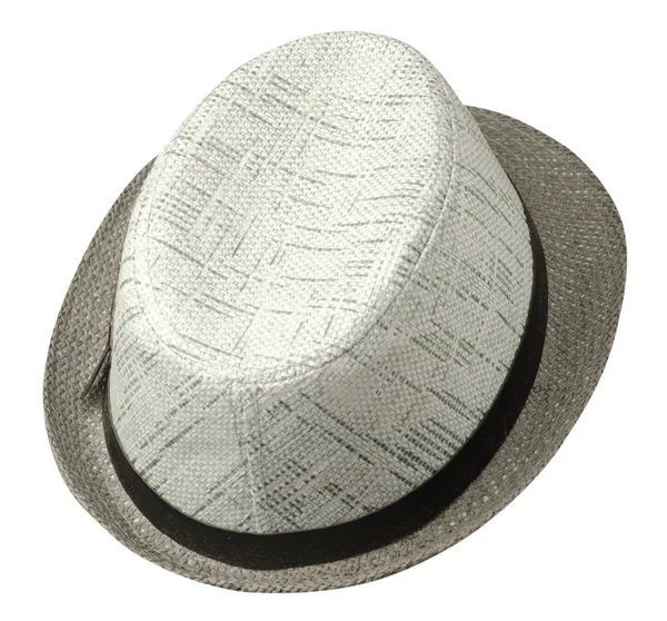 Sombrero con un ala .hat aislado sobre fondo blanco.sombrero gris — Foto de Stock