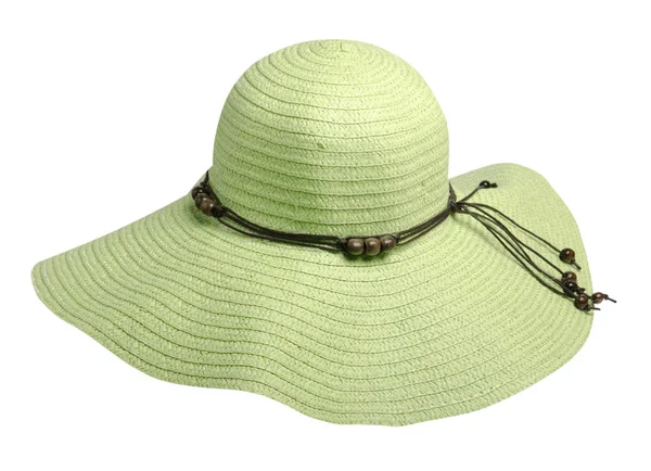 Chapéu de mulher isolado no fundo branco. Chapéu de praia feminino. gr — Fotografia de Stock