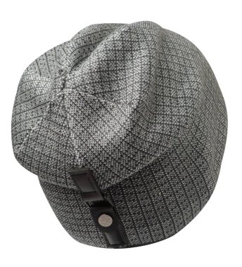  Beyaz arka plan .knitted şapka izole şapka. gri şapka 