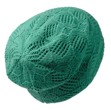  Kadın şapka. örme şapka izole üzerinde beyaz background.green ha