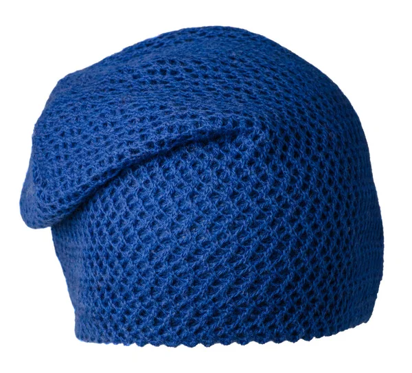 Cappello da donna. cappello lavorato a maglia isolato su sfondo bianco. blu h — Foto Stock