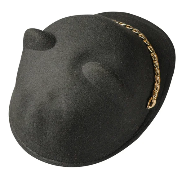 Cappello da fedora. cappello isolato su sfondo bianco. cappello nero — Foto Stock