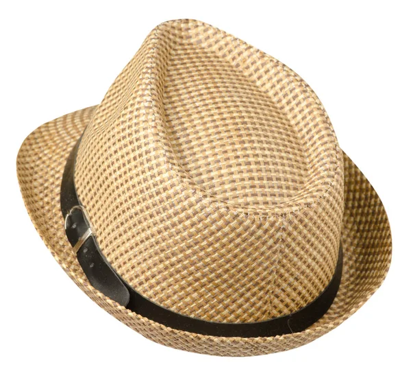 Sombrero con un ala .hat aislado sobre fondo blanco sombrero beige — Foto de Stock