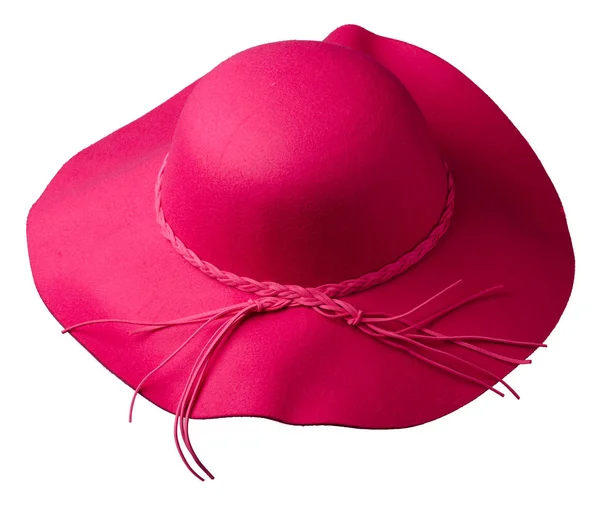 Chapeau de fedora. chapeau isolé sur fond blanc. chapeau rouge — Photo