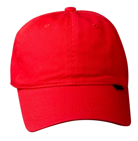 Pălărie izolată pe fundal alb. Pălărie cu vizor. pălărie roșie — Fotografie, imagine de stoc