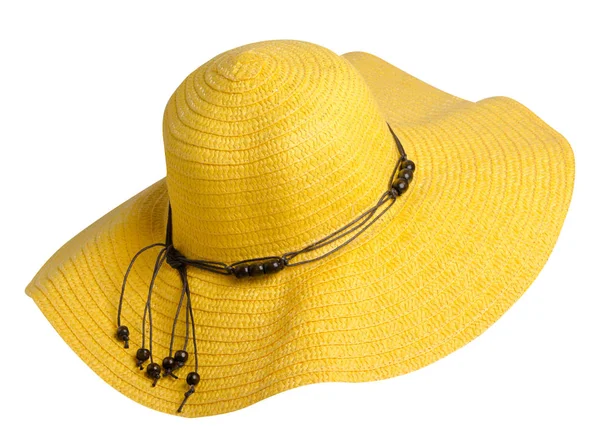Žena klobouk izolovaných na bílém pozadí. Dámská čepice beach. Ye — Stock fotografie