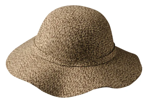Fedora-hatt. mössa isolerad på vit bakgrund. brun mössa — Stockfoto