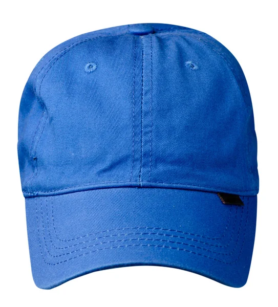 Čepice z izolovaných na bílém pozadí. Čepice se štítkem. modré čepice — Stock fotografie