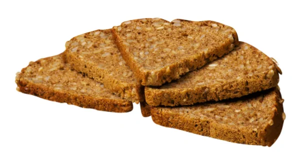 Pão colocado isolado sobre branco — Fotografia de Stock