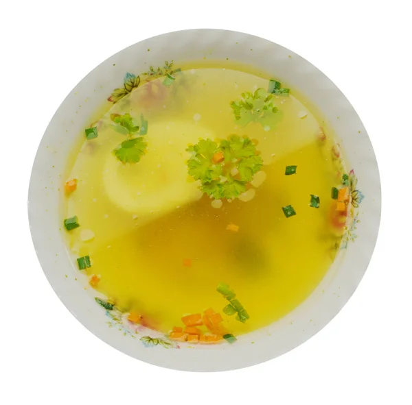 Sopa en plato aislado sobre fondo blanco  . — Foto de Stock