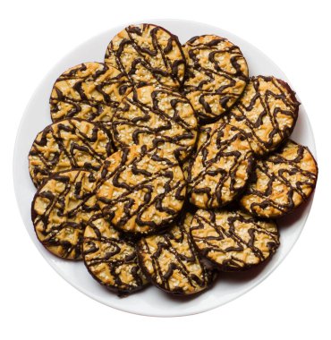      Çerezler üzerinde beyaz arka plan izole plakaları 