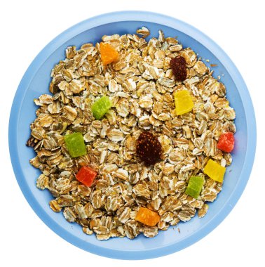   Beyaz arka plan üzerinde izole müsli . 