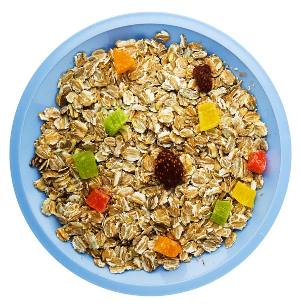   Beyaz arka plan üzerinde izole müsli . 