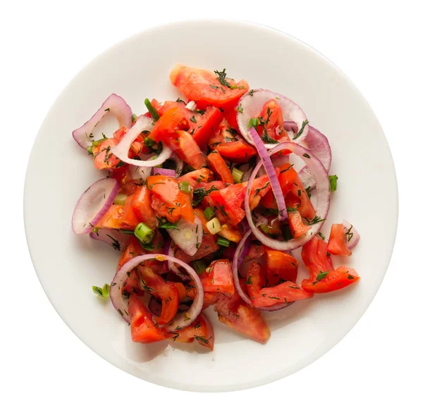 Tomatoes, onion, fennel on a plate — Stock Photo, Image