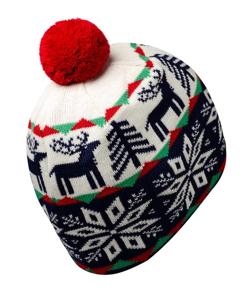   Örgü şapka beyaz arkaplanda izole