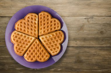 Belçika waffle ahşap arka plan 