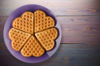 Belçika waffle ahşap arka plan 