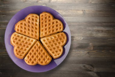 Belçika waffle ahşap arka plan 