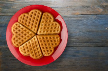 Belçika waffle ahşap arka plan 