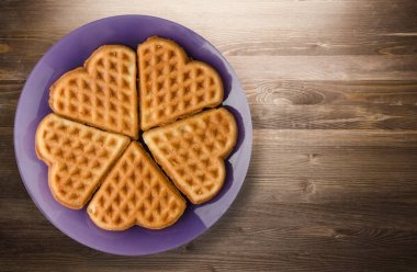 Belçika waffle ahşap arka plan 