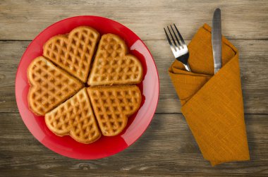 Belçika waffle ahşap arka plan 