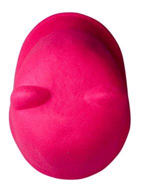   Bayan Beyaz arka plan .moda şapka fel üzerinde izole keçe şapka