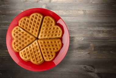 Belçika waffle ahşap arka plan 