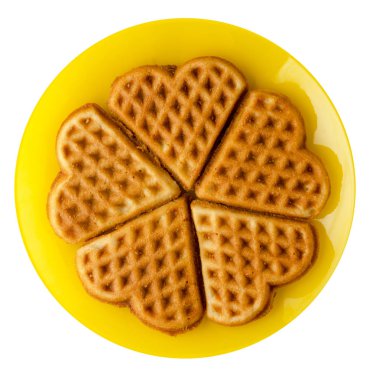 Beyaz arkaplanda izole Belçika waffleları