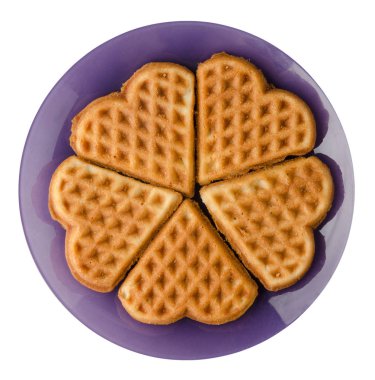 Beyaz arkaplanda izole Belçika waffleları