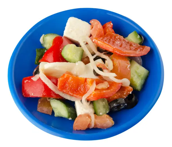 Greek salad  isolated on white background — Stock Photo, Image