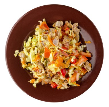 Sebzeli tavuk mideleri salatası