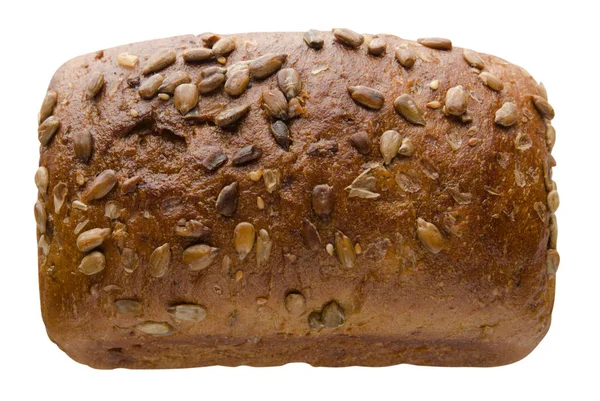 Pão isolado sobre fundo branco. vista superior do pão — Fotografia de Stock