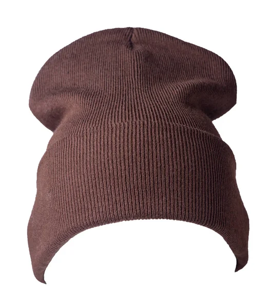 Pletený klobouk izolovaný na bílém pozadí. stylový klobouk. móda — Stock fotografie